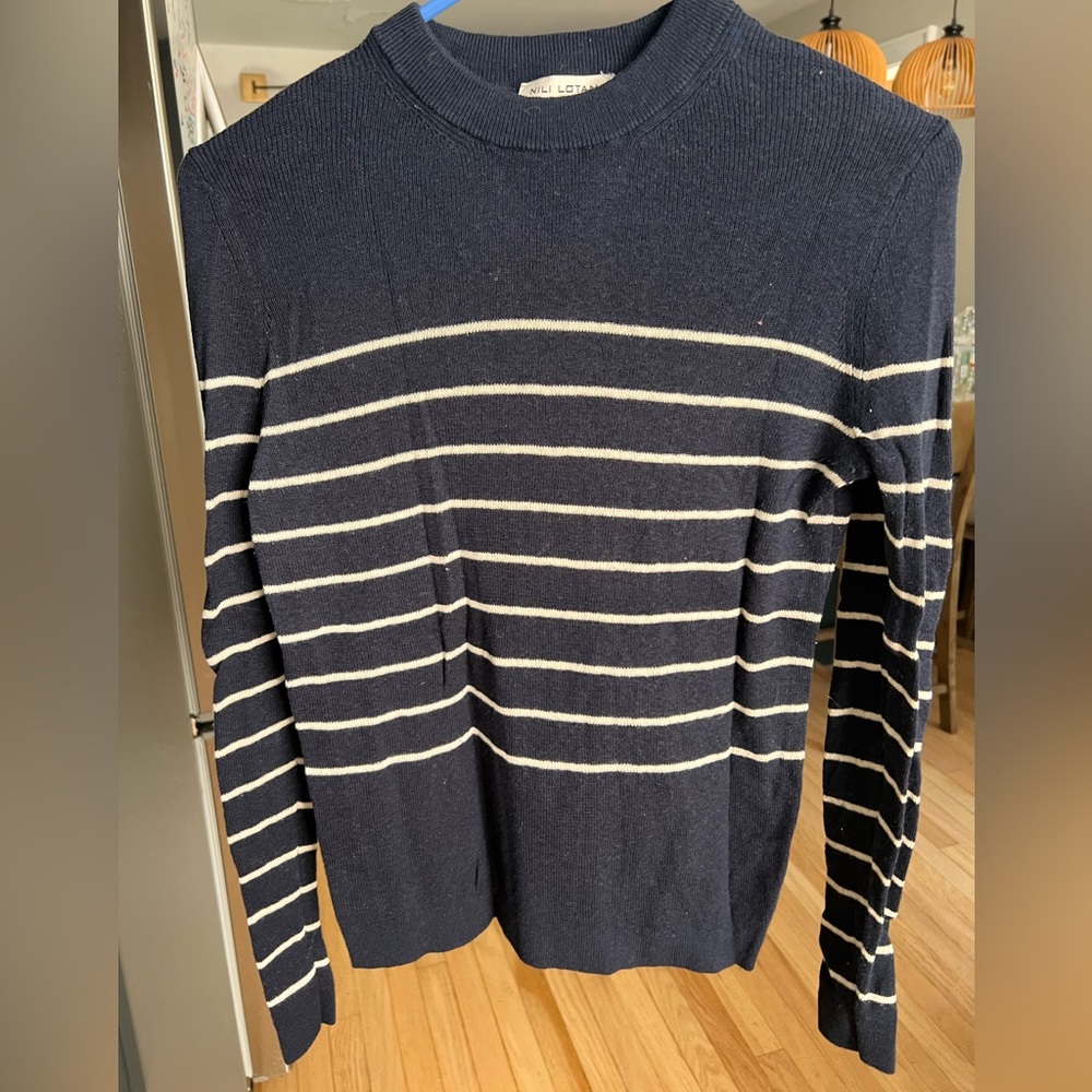 Nili Lotan x Target Navy Striped Sweater